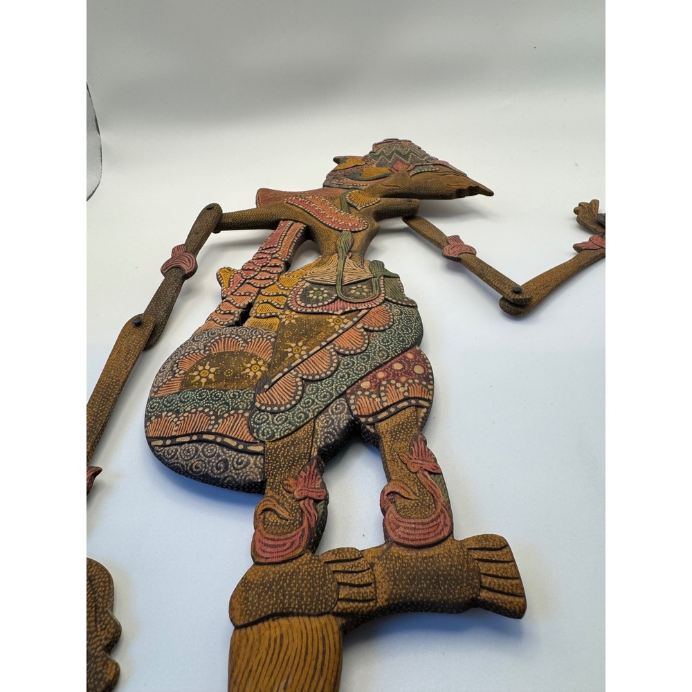 Vintage Hand Carved Wooden shadow Puppet Rama